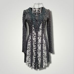 A'reve Button Front Textured Dress